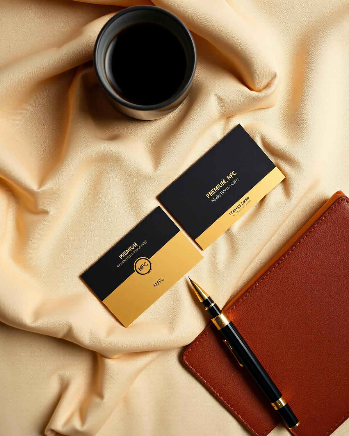 Premium NFC cards flatlay